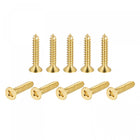 Brass Wood Screws, M5x25mm Phillips Flat Head Self Tapping Connector for Door Hinges, Wooden Furniture, Home Appliances 16Pcs