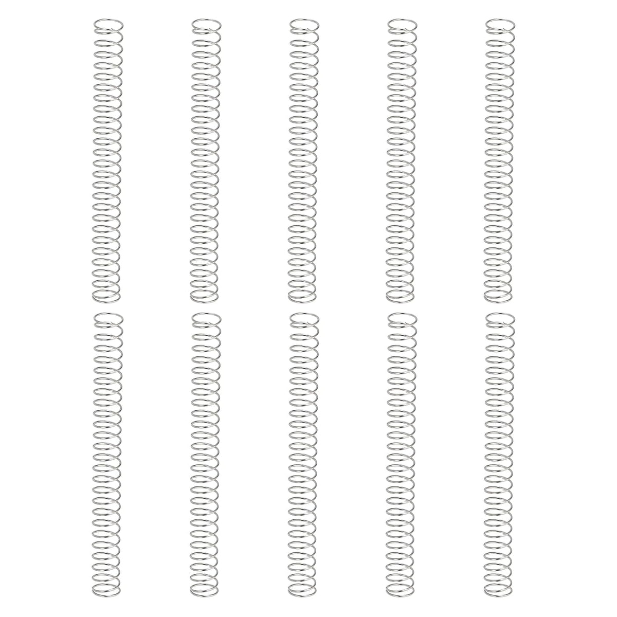 10Pcs Kompressionsfedern, 0,3mm Drahtdurchmesser x 4mm OD x 50mm Länge 304 Edelstahl Verlängerungsfedern Kugelschreibern Druckfedern für Shop zu Hause Reparaturen, Silber