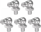 201 Stainless Steel 90 Degree Grease Fitting M6 x 1mm Thread Hydraulic Grease Fitting Accessories, 5Pcs