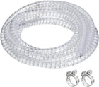 3/8" ID x 10 Ft PVC Tube Steel Wire Reinforced Tubing Flexible Vinyl Hose Pipe Clear Suction Chemical Resistant Thick Tubing