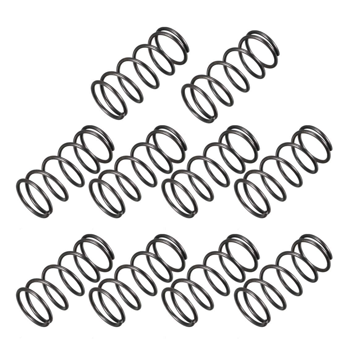 Compression Spring - 1.2mm Wire Dia, 14mm OD, 30mm Free Length Spring Steel Extension Spring,Black,10Pcs