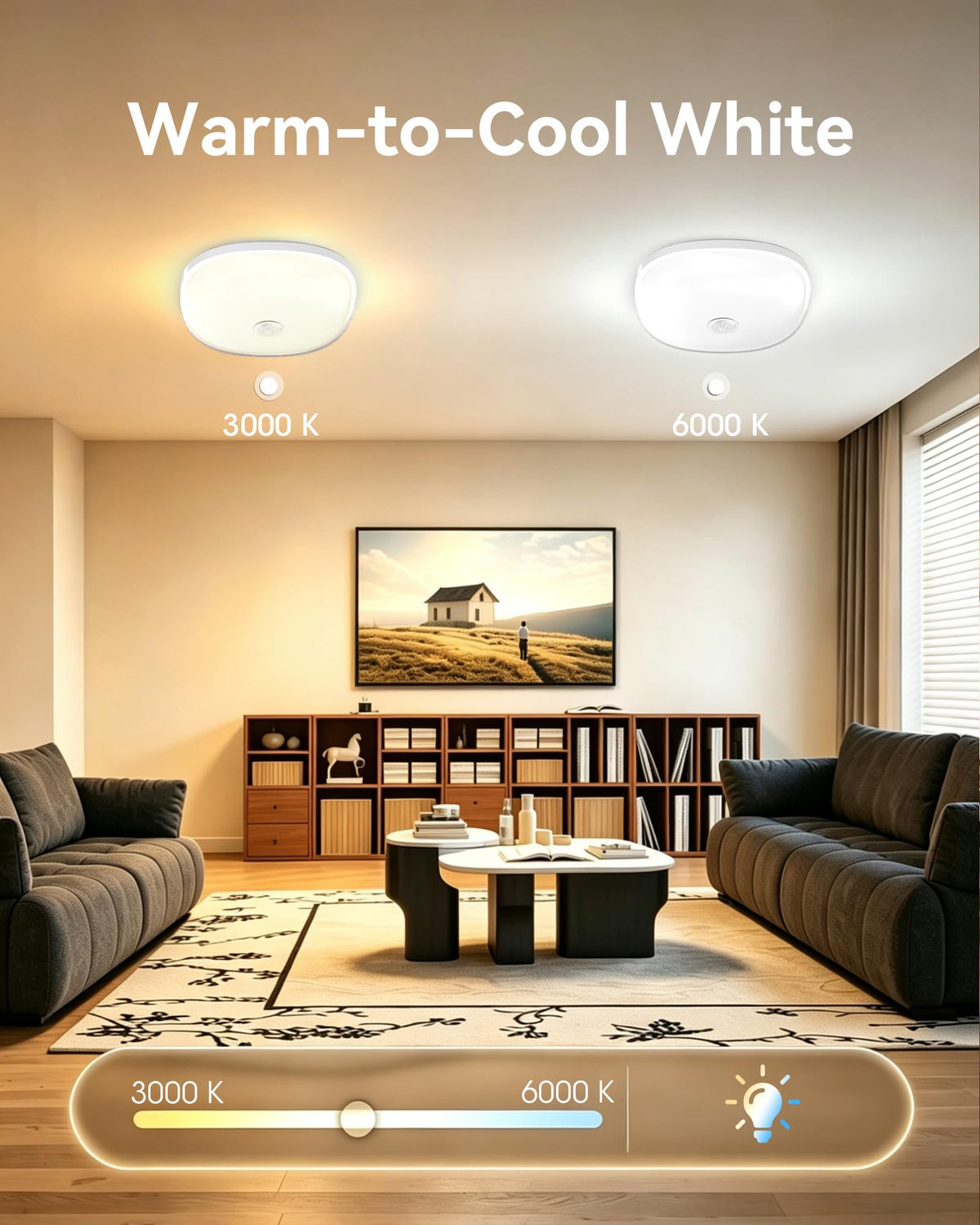 Luce a Soffitto Ricaricabile con Interruttore, Luci da Armadio Wireless, Multicolore