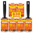 LinkMejor 630 Hojas de Rodillos de Limpieza de Pelo de Mascota Extra Pegajosos