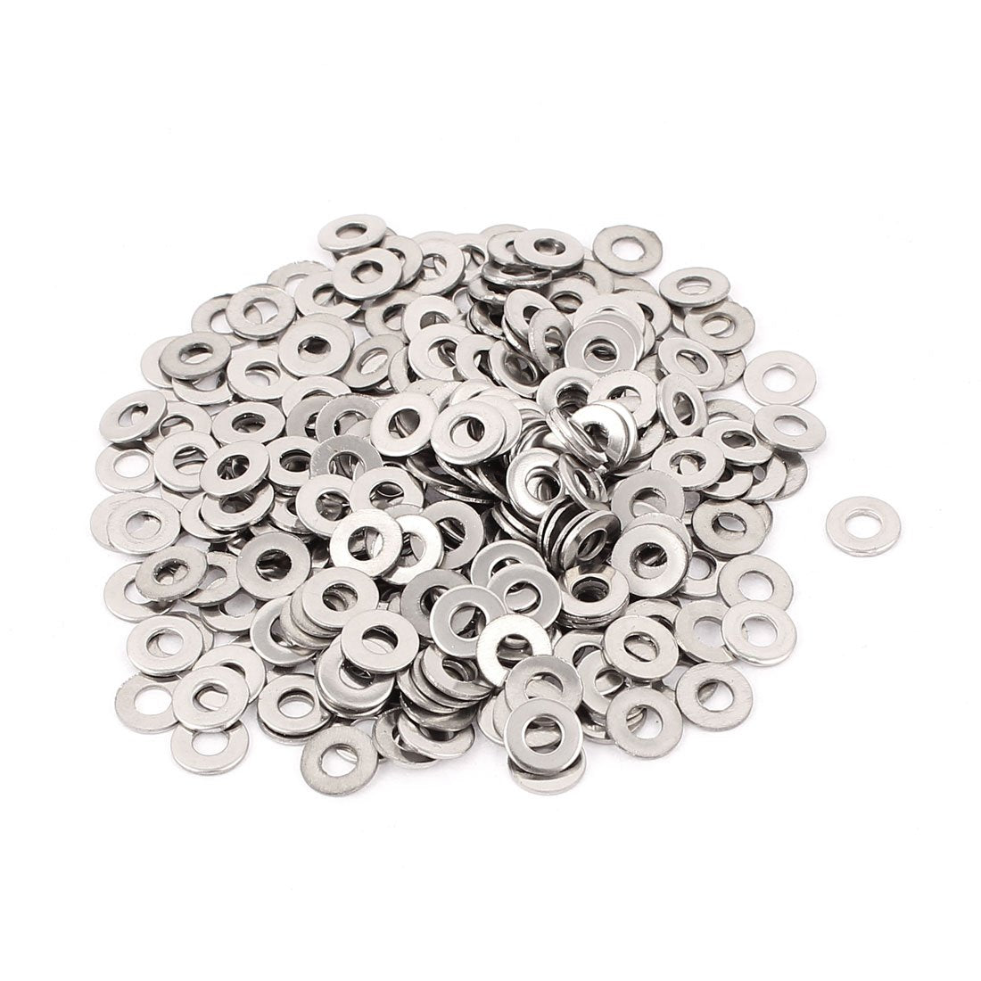 a15090700ux0161 300pcs 3mm Flat Stainless Steel Washers Spacers for M3 Threaded Screws (Pack of 300)