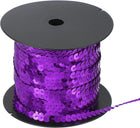 100 Yard Flat Sequin Strip, 6mm Paillette Sequins String Ribbon Roll Spangle Flat Sequin Strip for Crafts Embellishments Sewing Costume Accessories, Purple