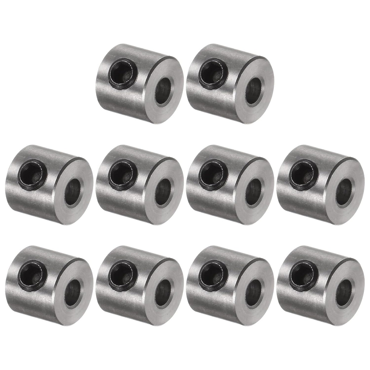 10pcs Set Screw Collars 3mm Bore Stainless Steel Shaft Collars, 8mm OD, 7mm Width, Landing Gear Stopper Wheel Collar