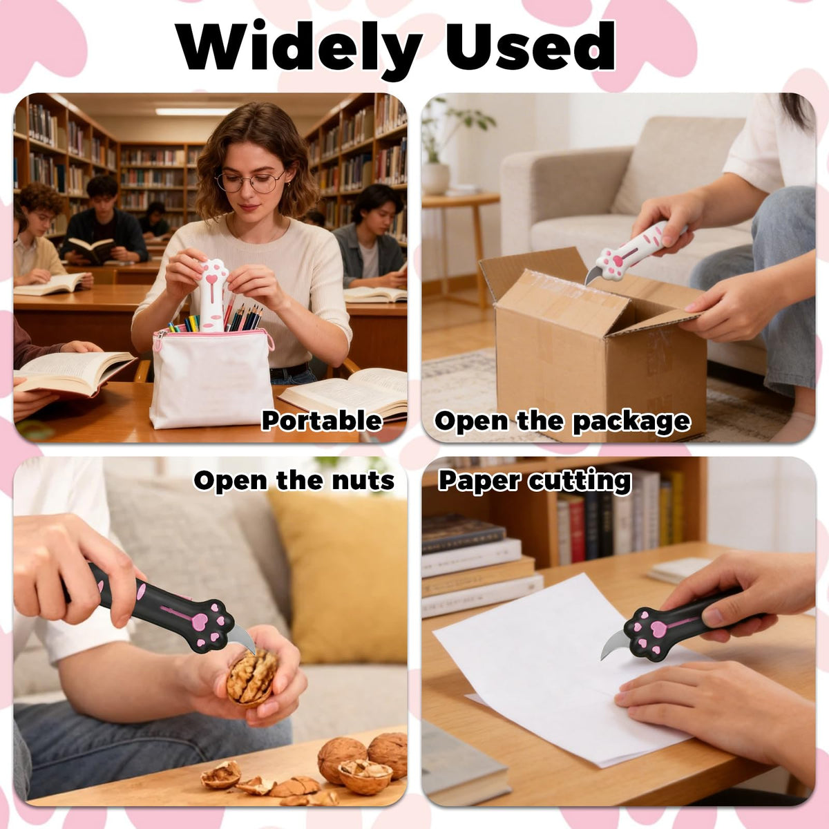 2 PCS Katzenklauenscher Retraktionsbox Cutter — Süßes Kawaii Utility Messer
