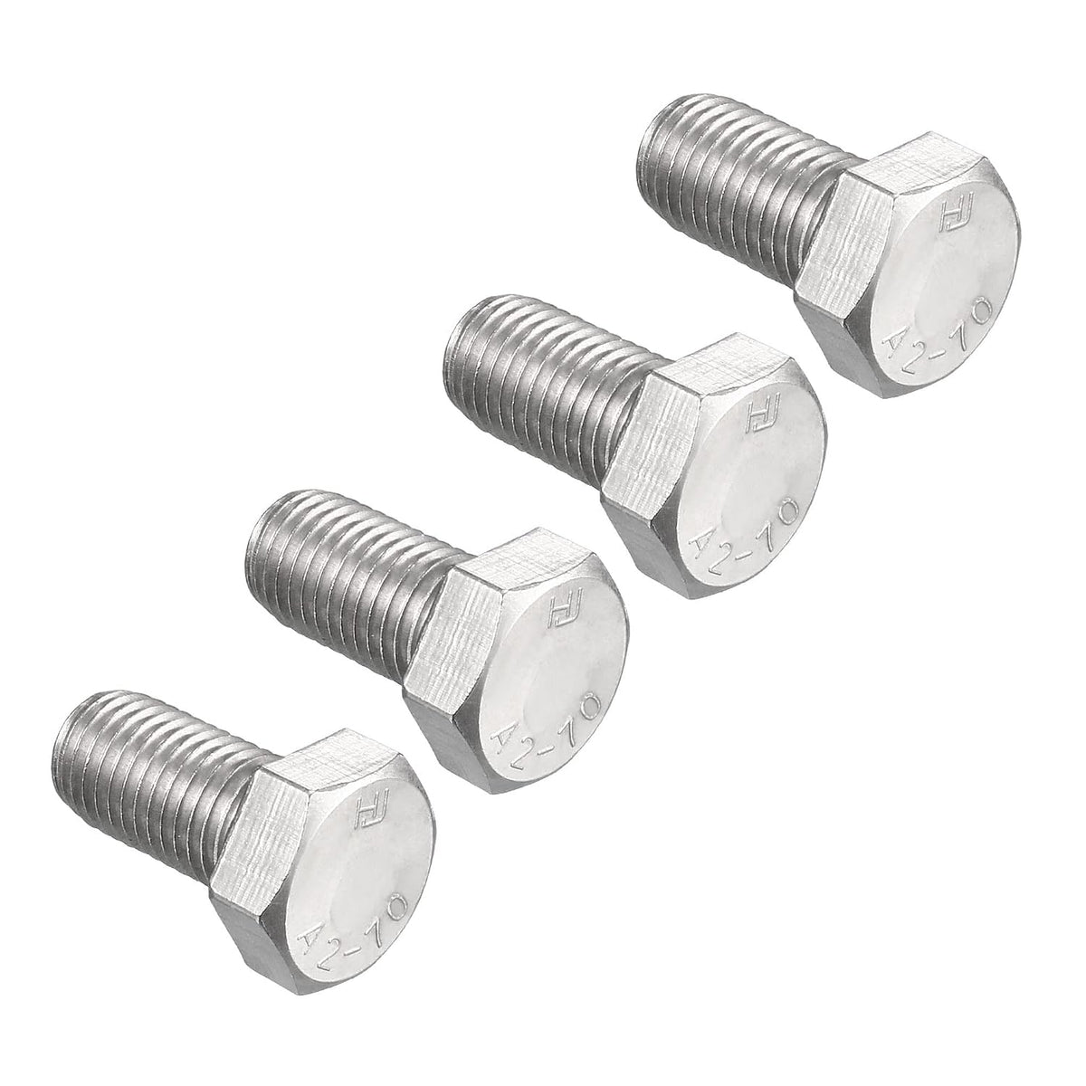 M16 Hex Bolt M16-2 x 30mm 304 Stainless Steel 4.8 Grade Fully Threaded Hexagonal Head Screw Bolts 4pcs