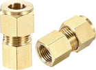 Compression Tube Fitting G1/4 Female Thread x 10mm Tube OD Straight Coupling Adapter Brass, Pack of 2