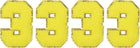 4pcs Glitters Chenille Number Patches 8.4cm / 3.3" Iron-On Embroidery Numbers for Team Uniforms Sports T-Shirts Hats Bags (Yellow, Number 3)