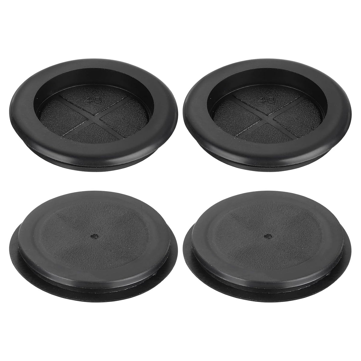 6Pcs Rubber Grommets 1-4/8" (38mm) Drill Hole, 1-1/4" (33mm) ID Single Sided Hole Plugs Ring Gasket for Firewall Cable Wire Protecting, Black