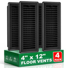4x12 ลูกบาศก์พื้น, 4-แพ็ค หลังคาทางอากาศปรับเปลี่ยนสีดำสำหรับพื้นบ้าน