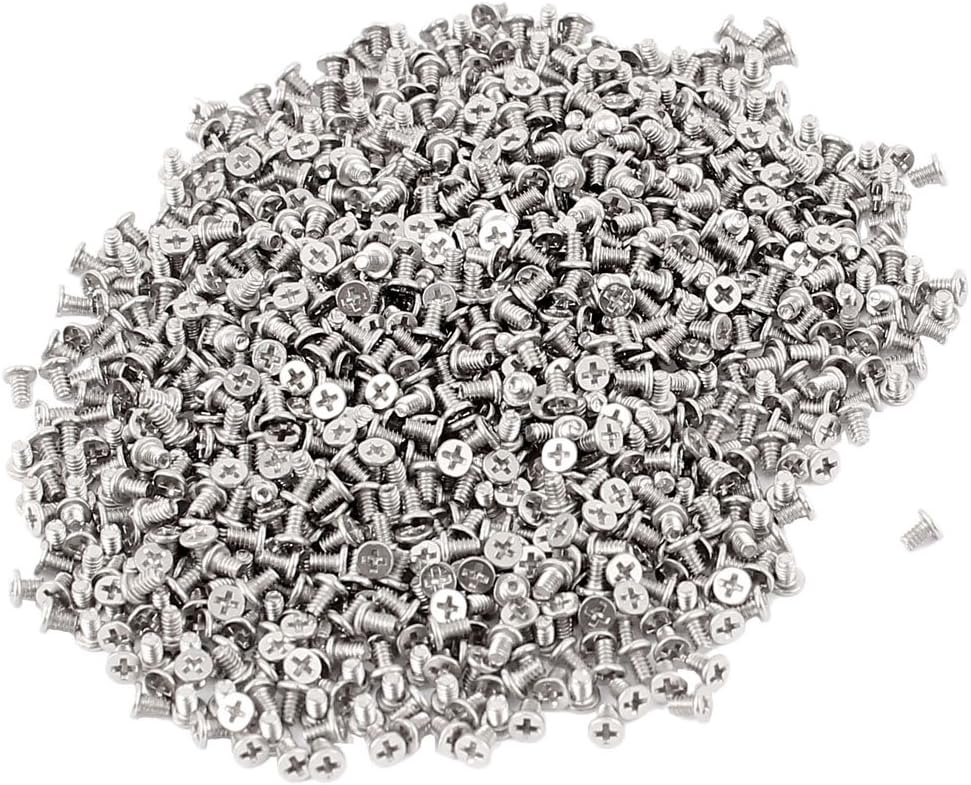 M1.4x2mm Male Thread Phillips Flat Head Bolt Screw Suitable for Double Bed Furniture TV Rack Wall Hanging 1000pcs