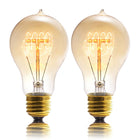 LinkMejor A19 Lampa Bola Incandescent 40W E26 Dimmable Edison 2 Pack