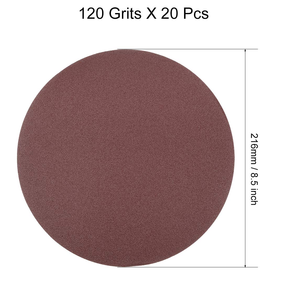 10Pcs 8.5 Inch Hook and Loop Sanding Disc 80 Grits Flocking Sandpaper untuk Random Orbit Sander Brown