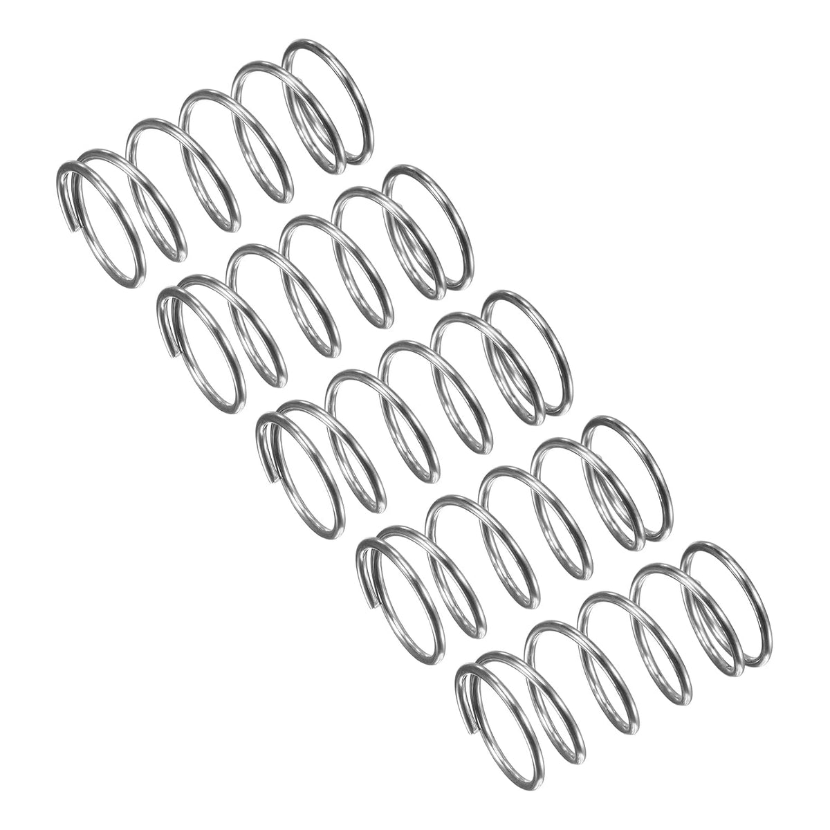 Compression Spring, 15Pcs 304 Stainless Steel, 15mm OD, 1.2mm Wire Size, 30mm Free Length, Silver Tone