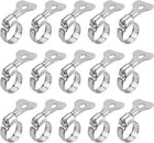 Worm Gear Hose Clamp, 15pcs 1/2" - 3/4" Key Type Adjustable Stainless Steel Hose Clamps for Securing Hose, Pipe, Plumbing, Tube and Fuel Line