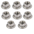8pcs M10 x 1.25mm Pitch Metric Fine Thread 304 Stainless Steel Hex Flange Nut