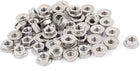 6mm Thread Dia Stainless Steel Hex Flange Lock Nuts Silver Tone 50Pcs