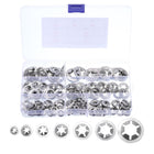 300pcs Internal Tooth Lock Washers Set M3 M4 M5 M6 M8 M10 M12 Locking Washers, 304 Stainless Steel Push Nuts