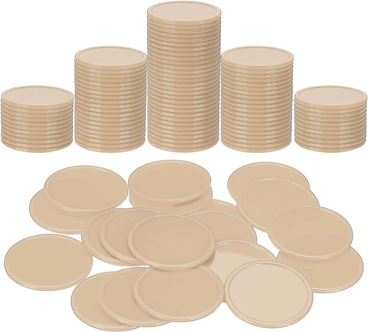 LinkMejor Plastic Poker Chips, contadores de aprendizaje, contadores de discos, marcadores opacos, tokens de juego para el juego matemático.