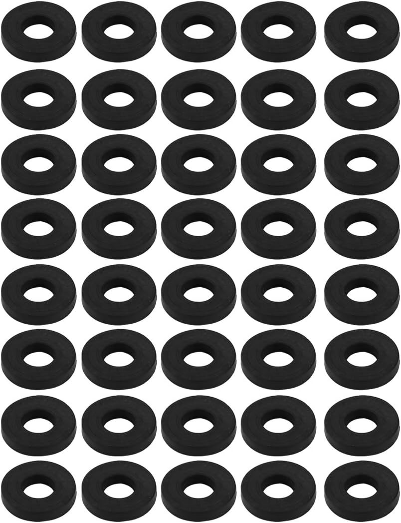 40pcs Black Rubber Round Flat Washer Assortment Size 6x14x2.5mm Flat Washer for Faucet Pipe Water Hose