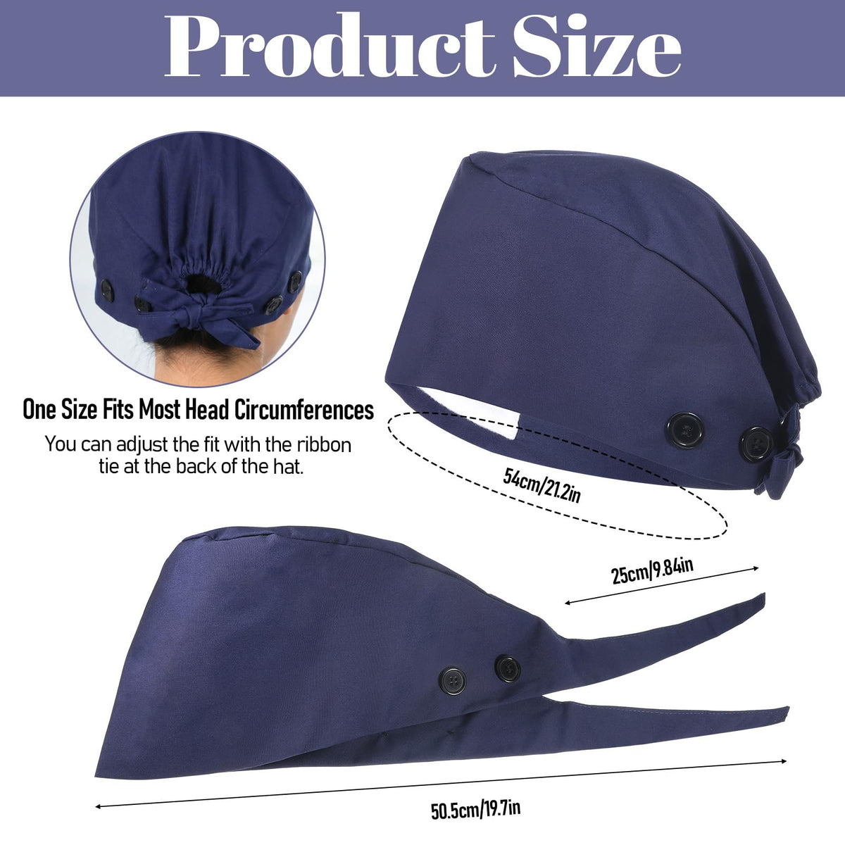 LinkMejor Cappelli Regolabili per Lavoro, Cappelli Elastici per Donne con Acconciatura a Coda di Cavallo