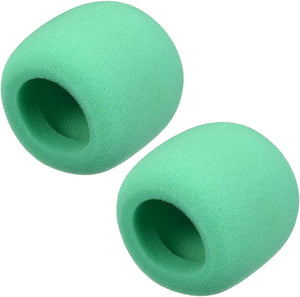 2PCS Thicken Ball-Type Sponge Foam Mic Cover Handheld Microphone Windscreen Shield Protection Green for KTV Broadcasting