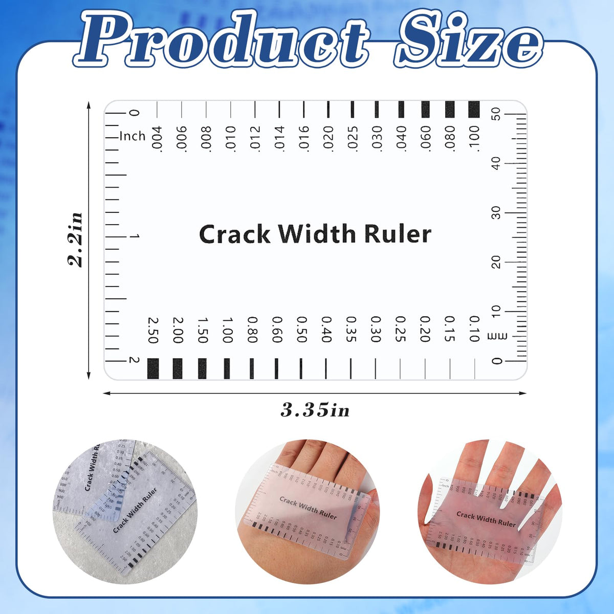 LinkMejor 6 Pcs Ruler pentru Lățimea Crăungerii de Beton Instrument de Măsurare