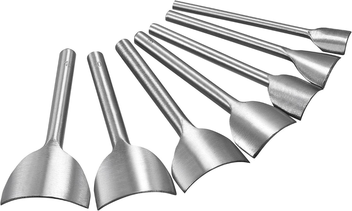 LinkMejor Arc-Shaped Leather Cutter Punch Set 15mm-45mm Strap End Punch Tool for DIY Craft, Set of 7