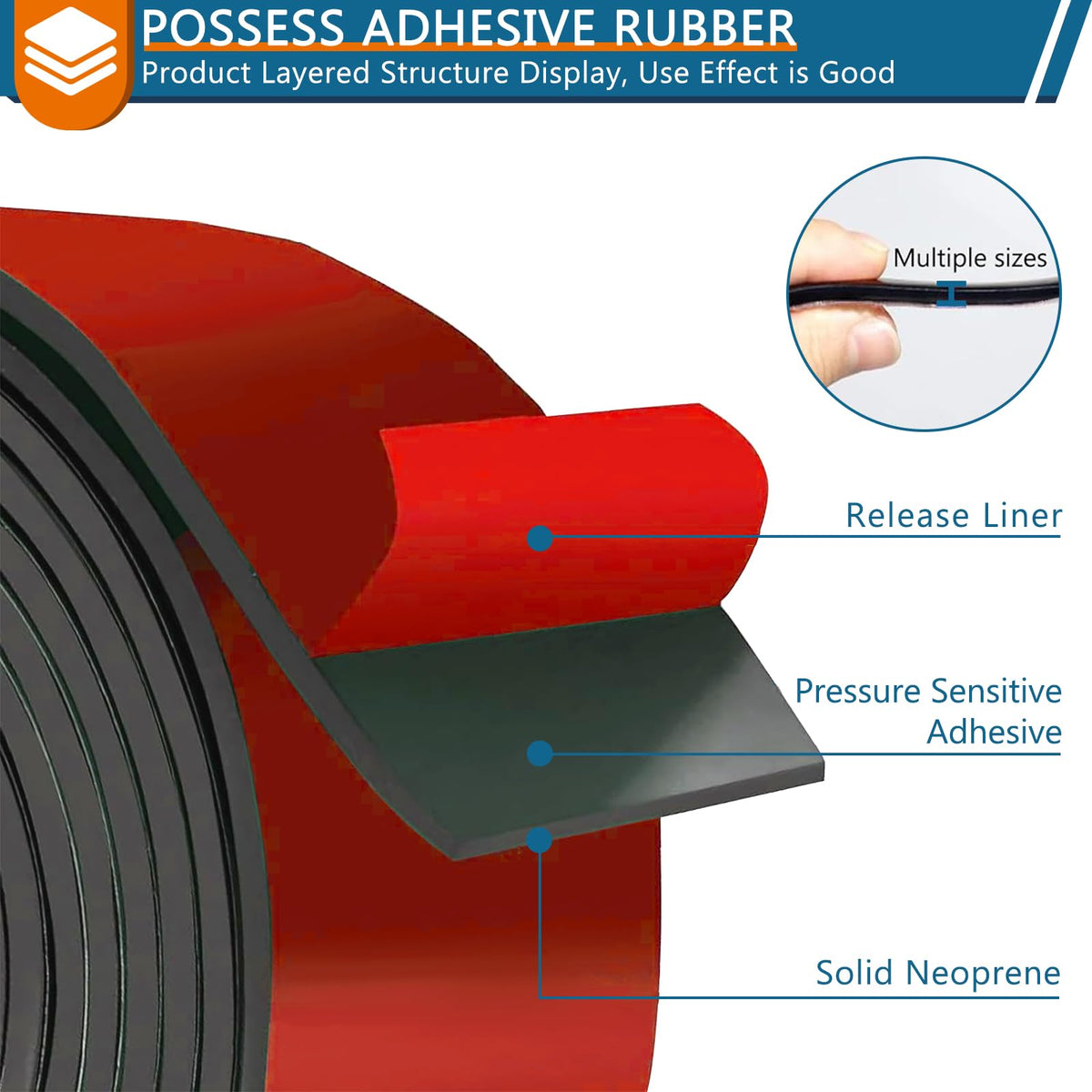 LinkMejor Lijmende Vaste Rubberstrepen, Zelfneopreen Rubberrollen Rood
