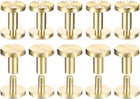 10Pack Brass Chicago Screws, 4x8x10mm Flower Texture Flat Head Screw Back Binding Post Nail Stud Rivets Fastener for DIY Leather Craft Belt Strap