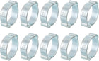 10Pcs Double Ear Hose Clamps, Adjustable 17-20mm(0.67"x0.79") Iron Zinc Plated Two-Ear Hose Clamp, O Clip Hose Clamps Fuel Line Clamps Hose Clamp, Double Ear O Clips