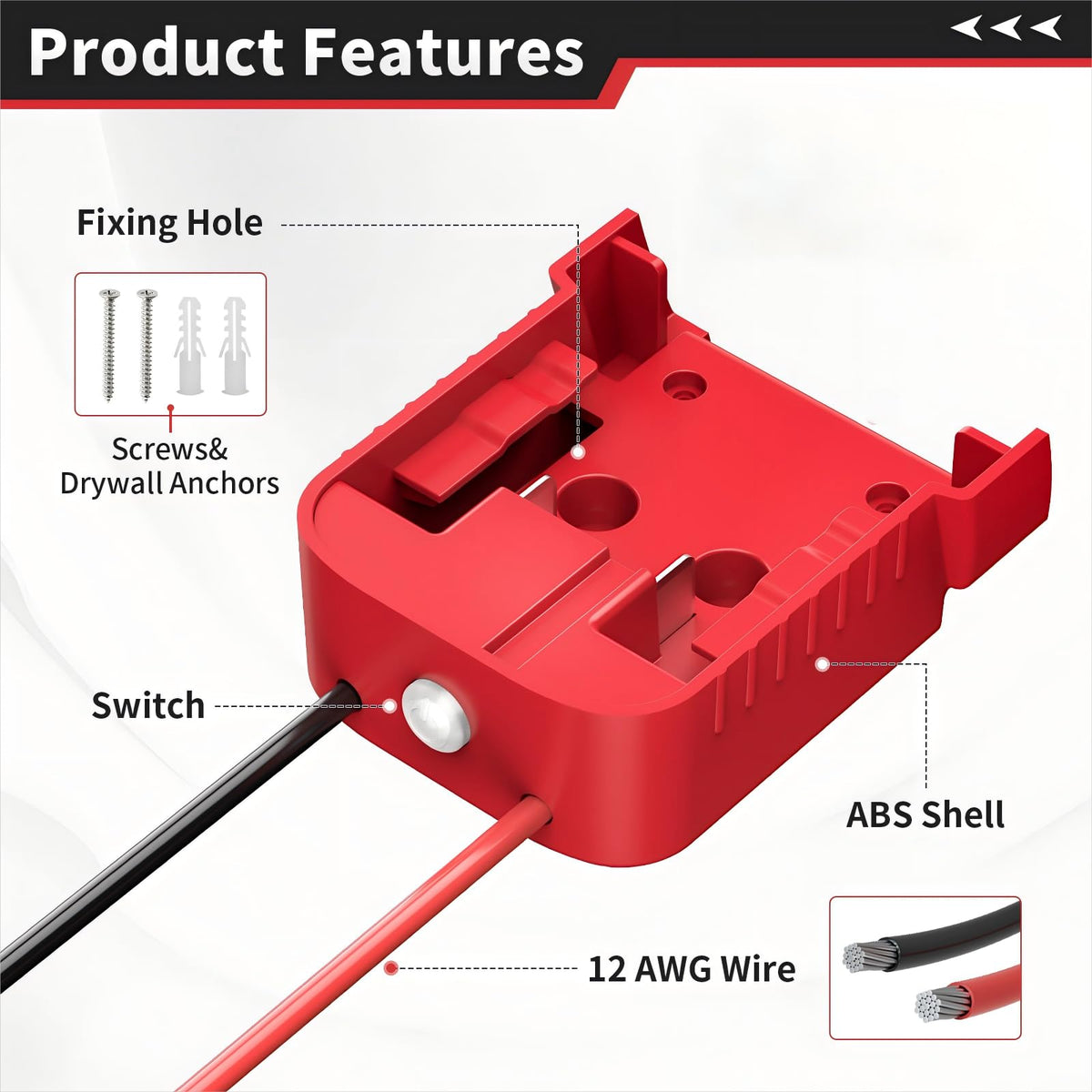 LinkMejor Akku-Adapter mit Schalter kompatibel mit Milwaukee 18V Akku