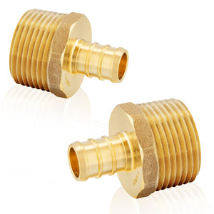2PC LinkMejor PEX Bağlantı Elemanları, 3/4" PEX Krimp x 1" Erkek NPT Adaptör