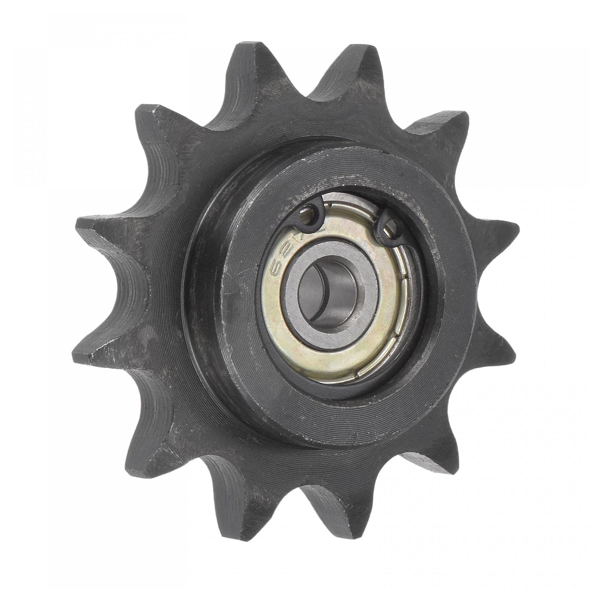 Chain Idler Sprocket, 7mm Bore 1/2" Pitch 12 Tooth Tensioner, Black Oxide Finish C45 Carbon Steel with Insert Double Bearing for ISO 08B Chains