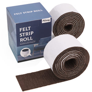 LinkMejor 2 Pack Felt Strip Rolls med limhilsen, Brun, 118x2x0.12 Tomme