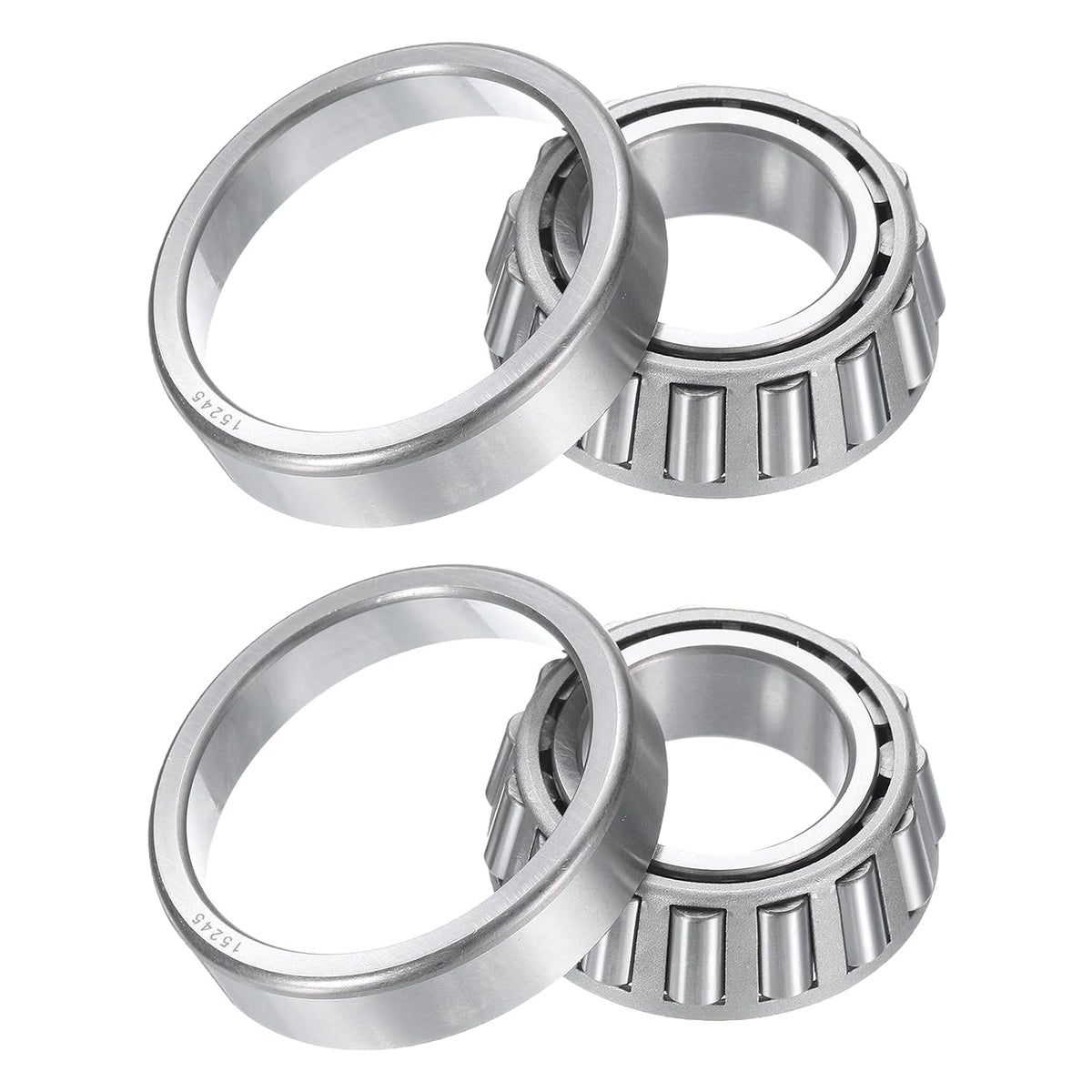 2pcs 15123/15245 Tapered Roller Bearing Cone and Cup, 1.25" Bore x 2.4409" OD x 0.715" Thick, Chrome Steel Taper Bearing Set, ABEC-3