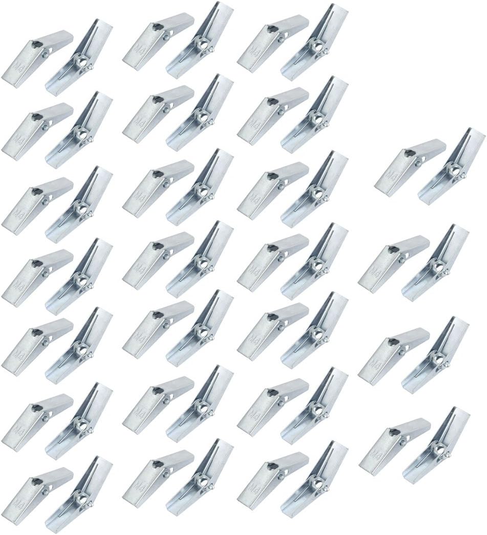 M4 Dia Female Thread Spring Loaded Hollow Wall Anchor Toggle Wing Nut 50pcs