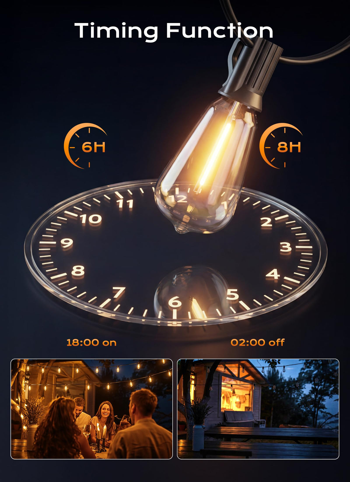 LinkMejor 100FT Luminile de Sânge Outdoor cu Distanță, ST38 Luminile de Patio Reglabile