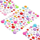 495 Pcs Gems Stickers for Crafts, 5 Sheet Self-Adhesive Gems Bling Flower Circular Rhinestone Stickers, Crystal Crafts Jewelry Stickers for Party Table Decorations, Multicolor
