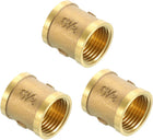 3Pcs G1/2"x1" Brass Pipe Fitting, Coupling Connector Straight Hex Nipple Coupler Adapter Pipe Connection Accessories for Plumbing Industrial and Residential, Brass