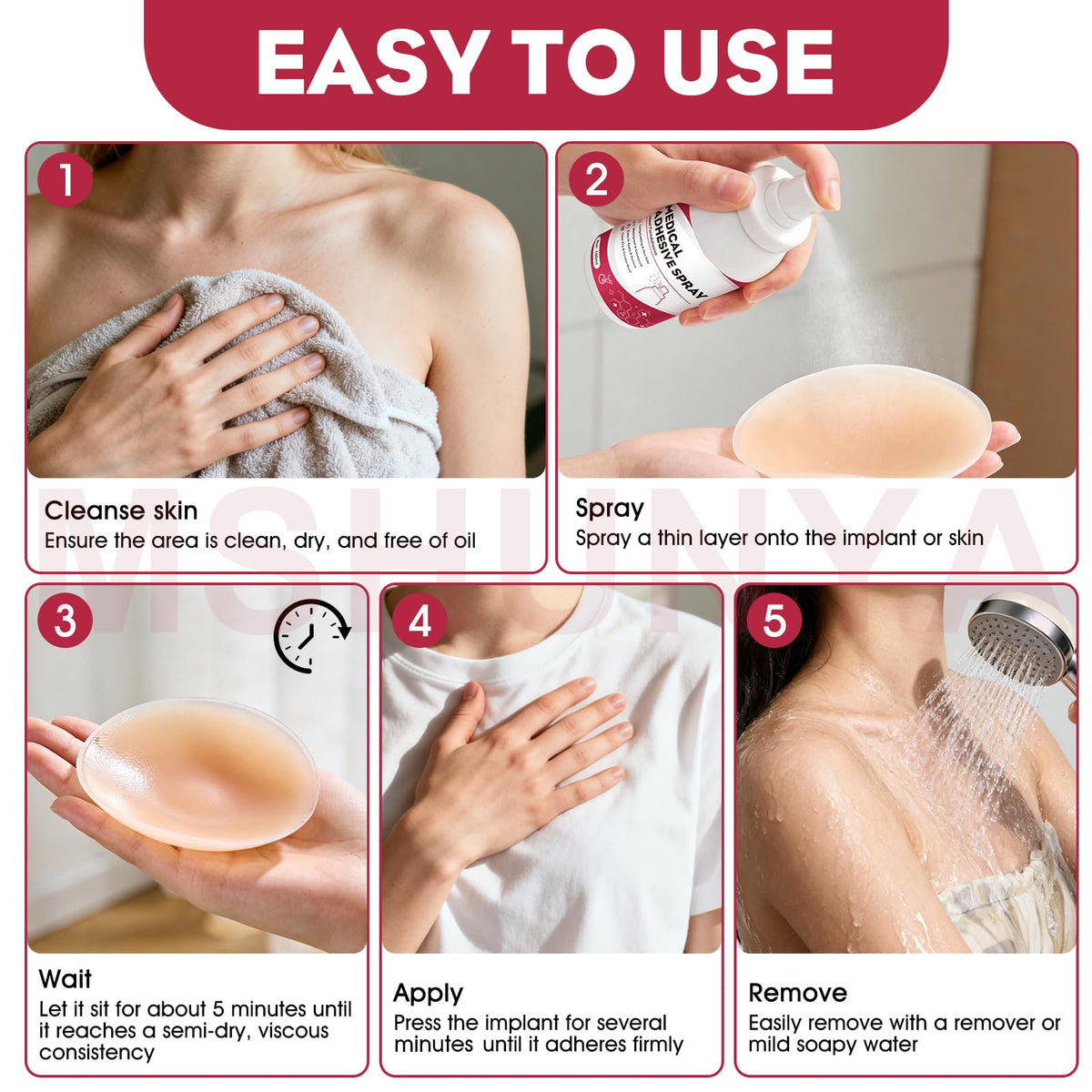 Formadora de Peito Adesiva, Forte Encaixe, Impermeável, Durável, Fácil de Remover