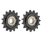 2pcs ANSI #40 / DIN(ISO)08A Roller Chain Idler Sprocket 15mm Bore, 1/2" Pitch, Hardened 15 Tooth Tensioner Sprocket, Insert Single Bearing (B Type)