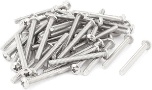 M3 x 35mm Phillips Head Machine Screws Bolts 50 Pcs