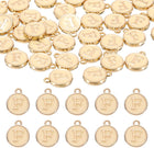 LinkMejor 52pcs Letter Charm, Enamel Letter Pendants, Alphabet F Pendants Double Sided Beads Charm for DIY Bracelet Necklace Pendants Earring Jewelry, Champagne Gold
