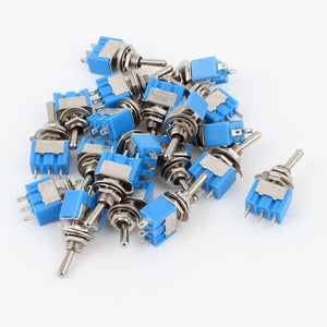 AC 125V 6A 3-Pin SPST Latching 2 Positions ON-ON Toggle Switches 20pcs