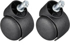 2 inch Swivel Casters Nylon Twin Wheel Universal 11mmx22mm Stem Swivel Caster Black 2 Pcs