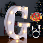 LinkMejor Rechargeable LED Letter Lights Sign Marquee Light Up Letters Sign for Night Light Wedding/Birthday Party Christmas Lamp Home Bar Decoration (G)