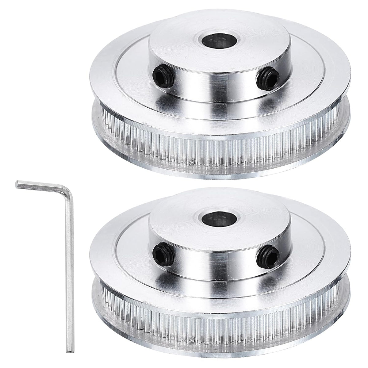 2pcs GT-2 Pulley Synchronous Wheel 80 Teeth 8mm Bore, Fit with 6mm Width Belt, Aluminum Alloy Timing Pulley Wheel with a Wrench for 3D Printer, CNC Machine